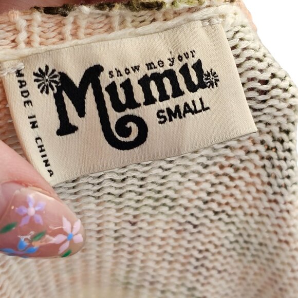 Show Me Your Mumu Bonfire Sweater In Hydrangea Blooms Sz L - Picture 10 of 13